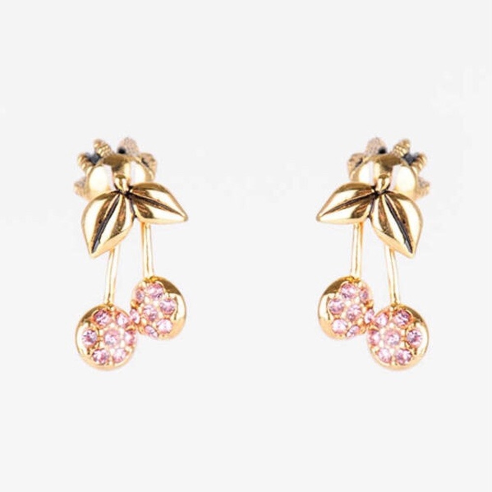 Juicy Couture Pink Rhinestone Cherry Stud Earrings PRETTY